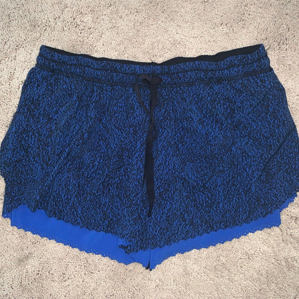 Blue lululemon shorts with tie front